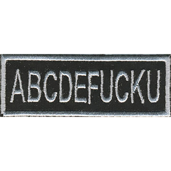 ABCDEFUCKU Broderat Tygmärke