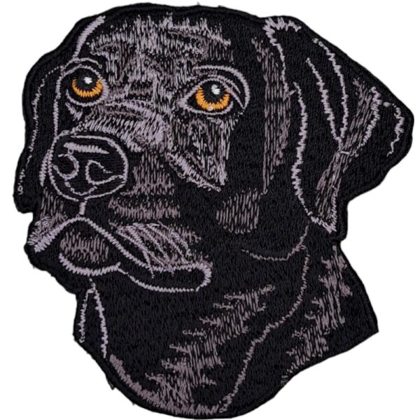 Svart Hund Broderat Tygmärke