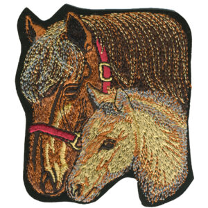 Hästar Broderat Tygmärke