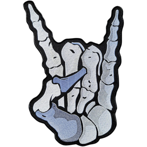 Horn Skelton Finger Broderat Ryggmärke