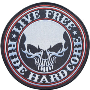 Live Free Ride Hard Broderat Ryggmärke