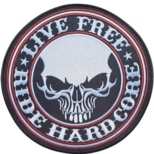 Live Free Ride Hard Broderat Ryggmärke